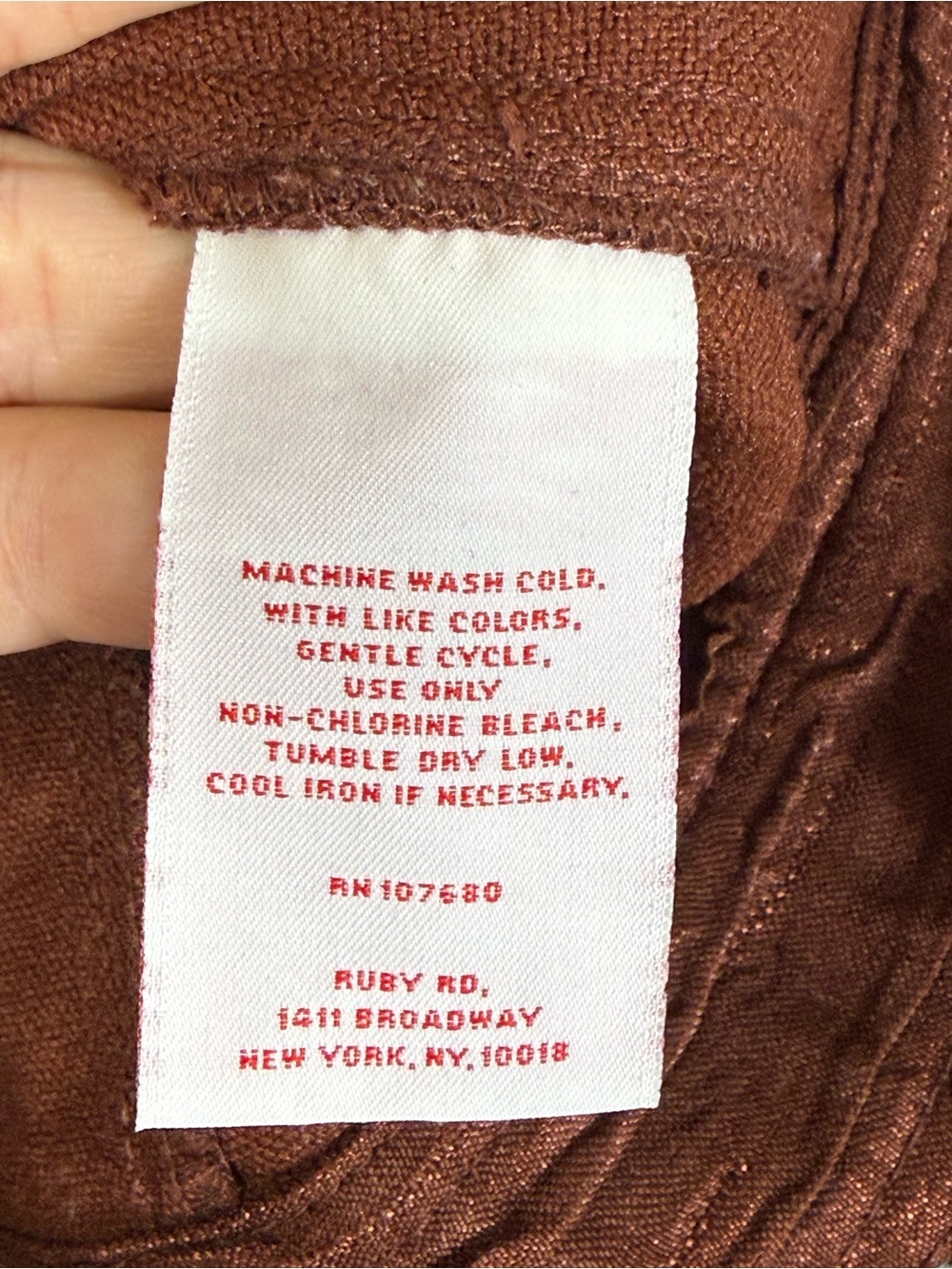 Ruby Rd., Rust Textured Button-Front Jean Style Jacket. Size 4P. Excellent cond! - Picture 4 of 6
